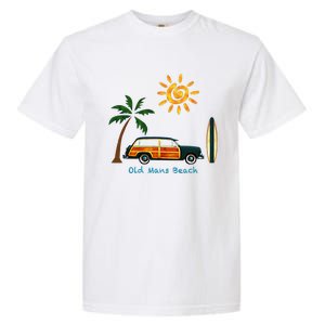 Woody Old Beach Coastal Great Beach Surf Garment-Dyed Heavyweight T-Shirt