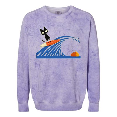 Wave Of Blue Cats Blue Cats Wave For Kamala Cats Colorblast Crewneck Sweatshirt