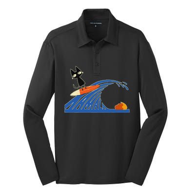 Wave Of Blue Cats Blue Cats Wave For Kamala Cats Silk Touch Performance Long Sleeve Polo