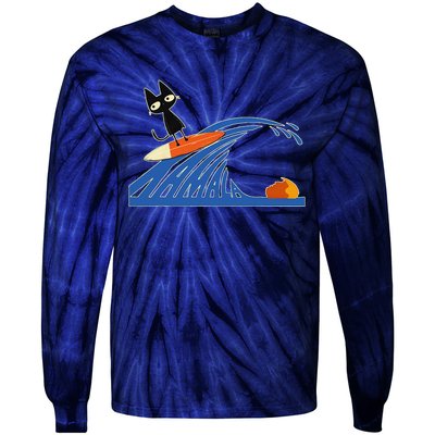 Wave Of Blue Cats Blue Cats Wave For Kamala Cats Tie-Dye Long Sleeve Shirt