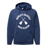 Worlds Okayest Bass Player Bassist Bass Guitar Performance Fleece Hoodie