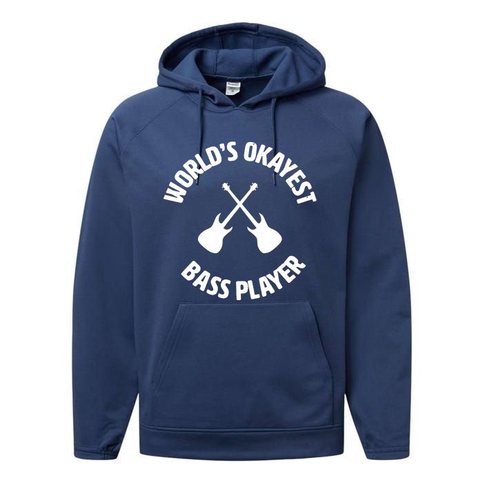 Worlds Okayest Bass Player Bassist Bass Guitar Performance Fleece Hoodie