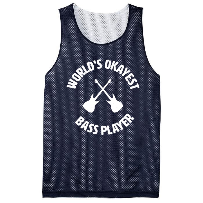 Worlds Okayest Bass Player Bassist Bass Guitar Mesh Reversible Basketball Jersey Tank