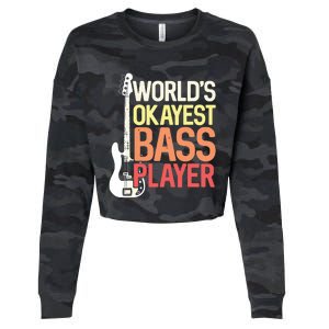 Worlds Okayest Bass Player Bassists Musician Cropped Pullover Crew