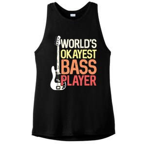 Worlds Okayest Bass Player Bassists Musician Ladies PosiCharge Tri-Blend Wicking Tank