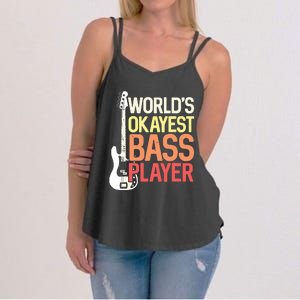 Worlds Okayest Bass Player Bassists Musician Women's Strappy Tank