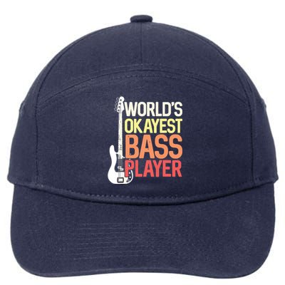 Worlds Okayest Bass Player Bassists Musician 7-Panel Snapback Hat