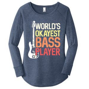 Worlds Okayest Bass Player Bassists Musician Women's Perfect Tri Tunic Long Sleeve Shirt