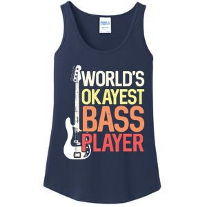 Worlds Okayest Bass Player Bassists Musician Ladies Essential Tank