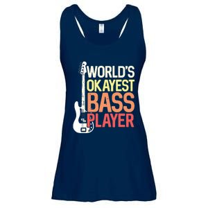 Worlds Okayest Bass Player Bassists Musician Ladies Essential Flowy Tank