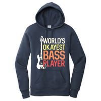 Worlds Okayest Bass Player Bassists Musician Women's Pullover Hoodie