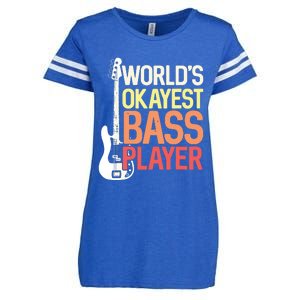 Worlds Okayest Bass Player Bassists Musician Enza Ladies Jersey Football T-Shirt