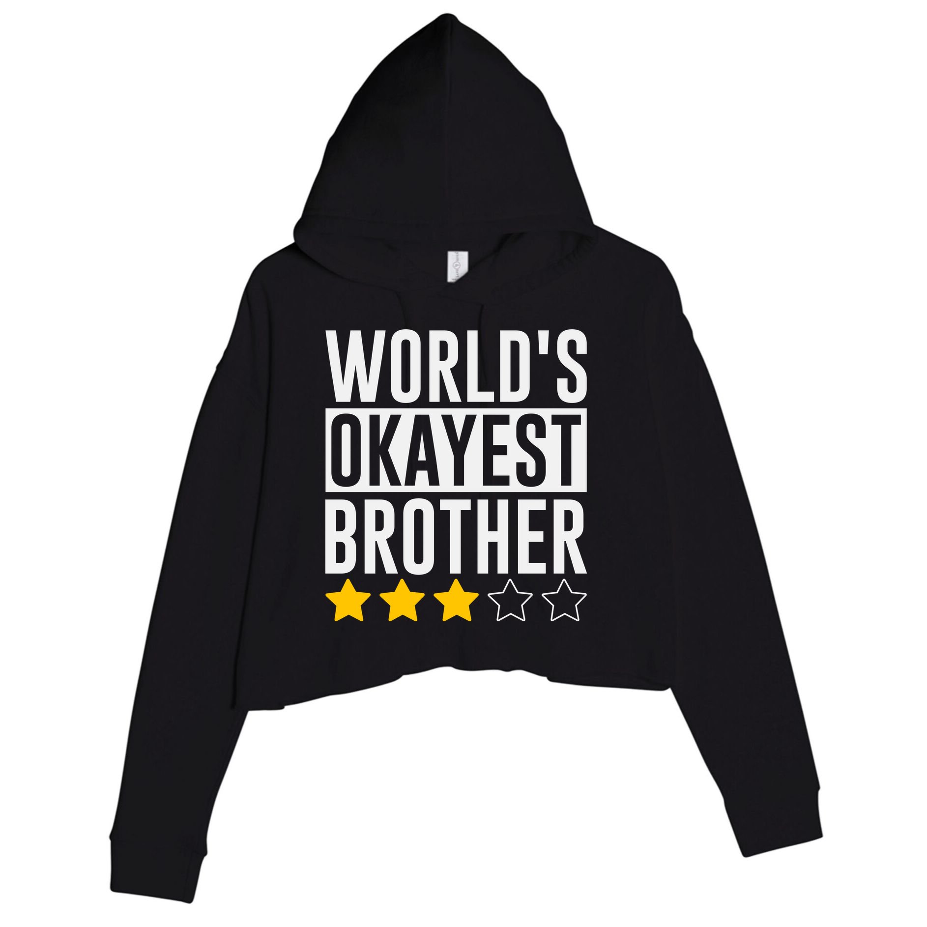 WorldS Okayest Brother Funny Slogan Crop Fleece Hoodie