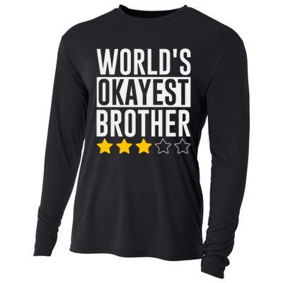 WorldS Okayest Brother Funny Slogan Cooling Performance Long Sleeve Crew