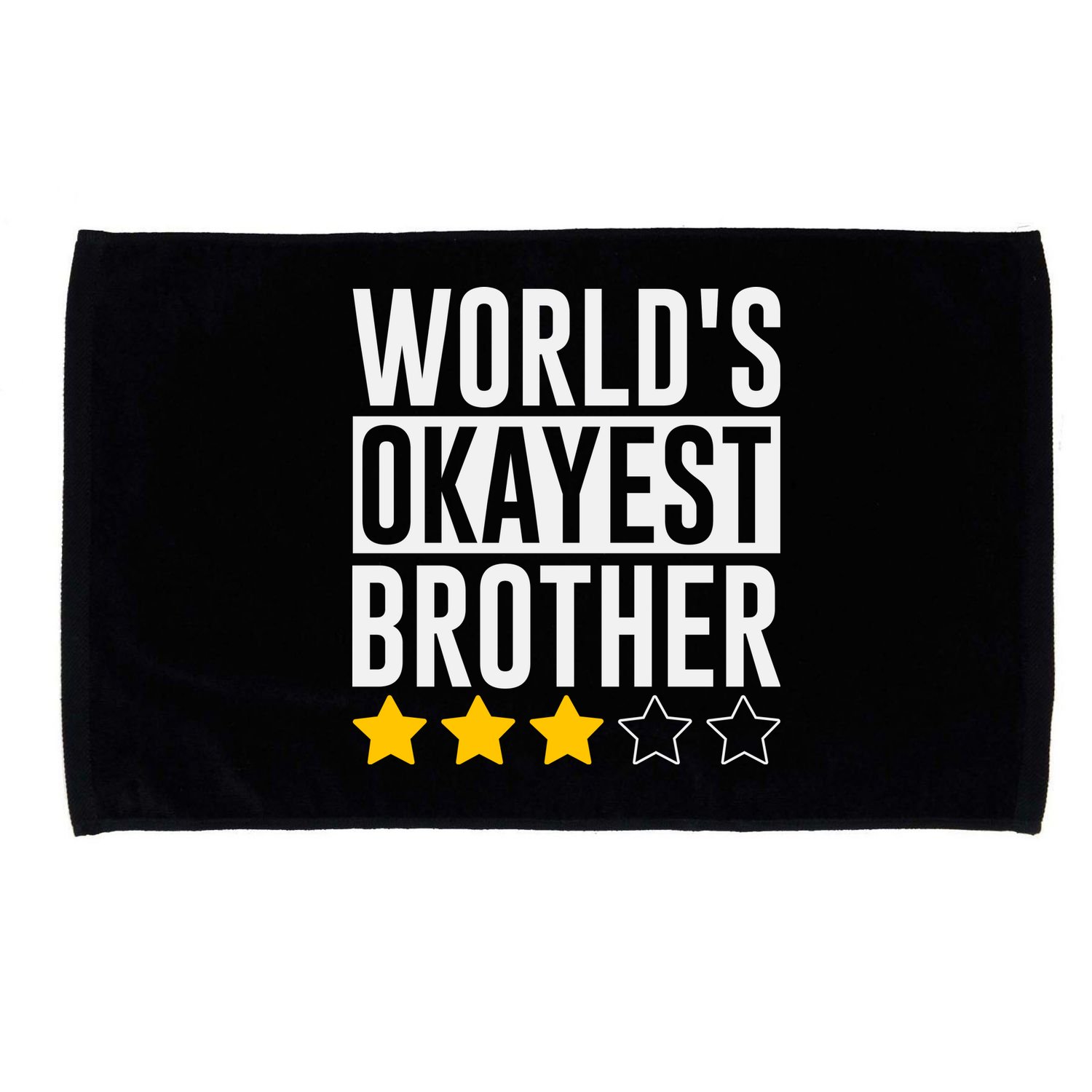 WorldS Okayest Brother Funny Slogan Microfiber Hand Towel