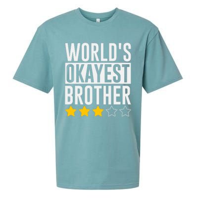 WorldS Okayest Brother Funny Slogan Sueded Cloud Jersey T-Shirt