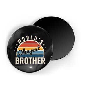 WorldS Okayest Brother Retro Style Graphic Magnet