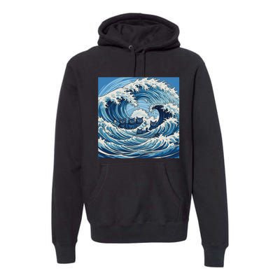 Wave Of Blue Cats Premium Hoodie