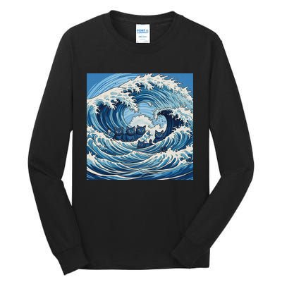 Wave Of Blue Cats Tall Long Sleeve T-Shirt