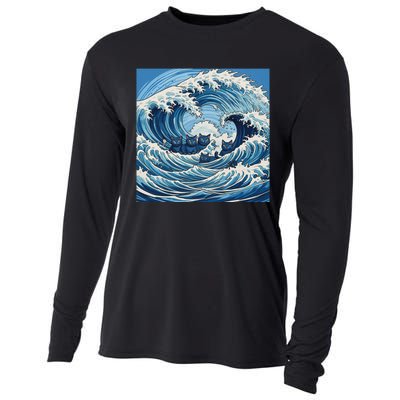 Wave Of Blue Cats Cooling Performance Long Sleeve Crew