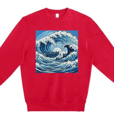 Wave Of Blue Cats Premium Crewneck Sweatshirt