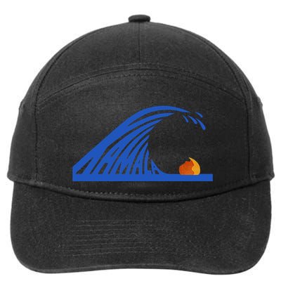 Wave Of Blue Kamala Harris Funny Anti Trump 7-Panel Snapback Hat