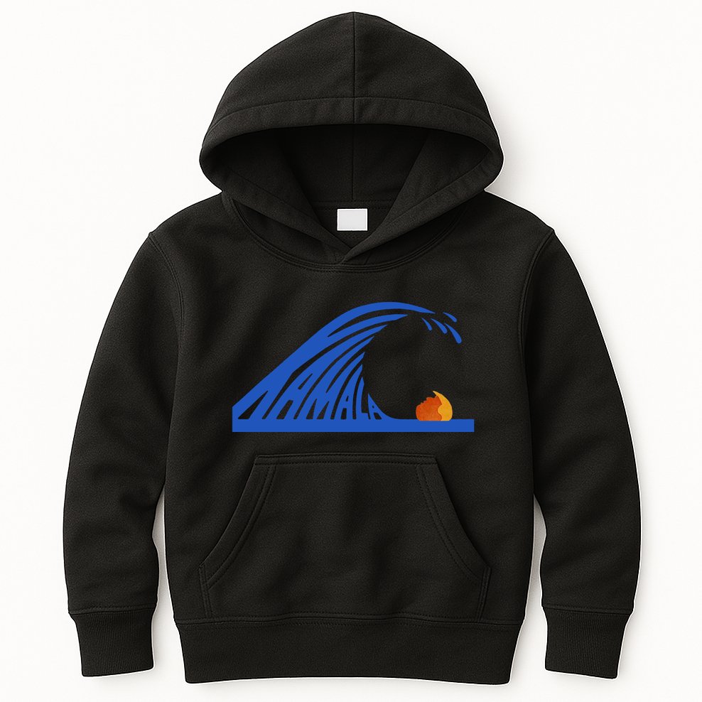 Wave Of Blue Kamala Harris Funny Anti Trump Kids Hoodie