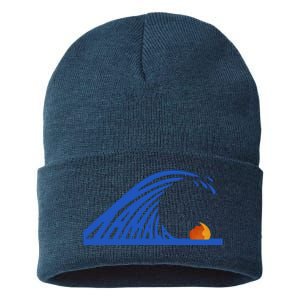 Wave Of Blue Kamala Harris Funny Anti Trump Sustainable Knit Beanie