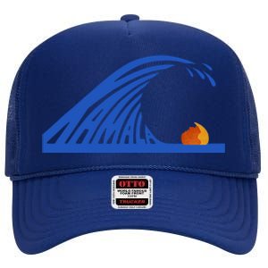 Wave Of Blue Kamala Harris Funny Anti Trump High Crown Mesh Back Trucker Hat