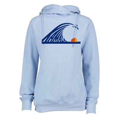 Wave Of Blue Kamala Harris Funny Anti Trump Womens Funnel Neck Pullover Hood