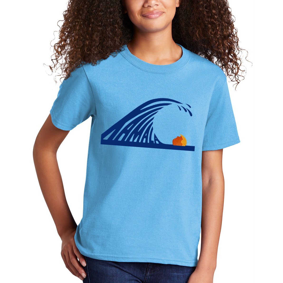 Wave Of Blue Kamala Harris Funny Anti Trump Kids T-Shirt