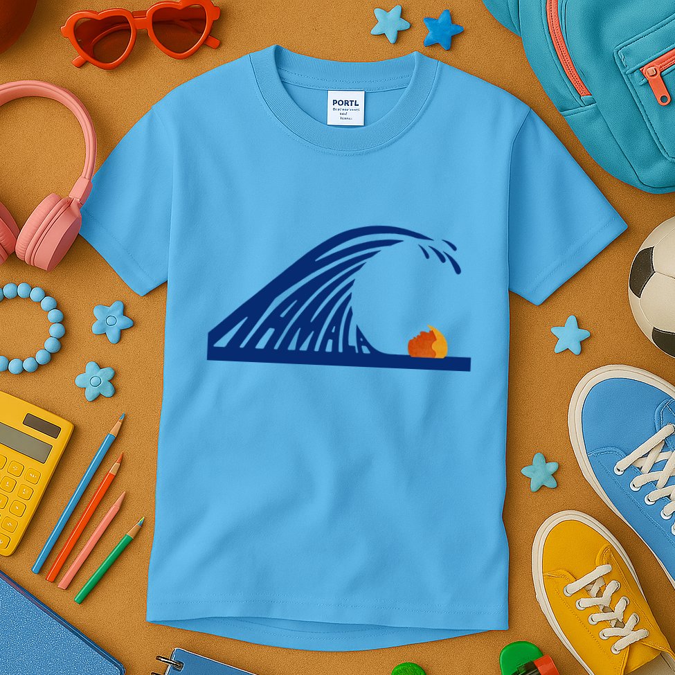 Wave Of Blue Kamala Harris Funny Anti Trump Kids T-Shirt