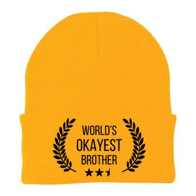 Worlds Okayest Brother Knit Cap Winter Beanie