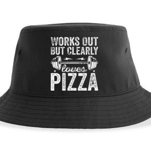 Works Out But Clearly Loves Pizza Tees I Love Pizza Sustainable Bucket Hat