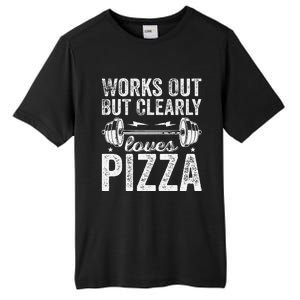 Works Out But Clearly Loves Pizza Tees I Love Pizza Tall Fusion ChromaSoft Performance T-Shirt