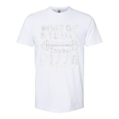 Works Out But Clearly Loves Pizza Tees I Love Pizza Softstyle® CVC T-Shirt