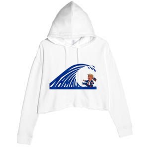 Wave Of Blue Cats For Kamala Funny Trump For Ladies For Guy Crop Fleece Hoodie