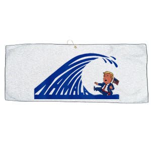 Wave Of Blue Cats For Kamala Funny Trump For Ladies For Guy Large Microfiber Waffle Golf Towel