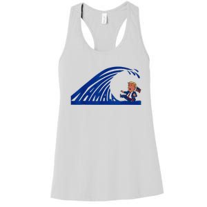 Wave Of Blue Cats For Kamala Funny Trump For Ladies For Guy Women's Racerback Tank