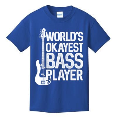 WorldS Okayest Bass Player Bassists Musician Great Gift Kids T-Shirt