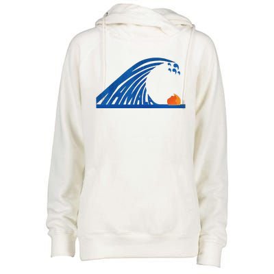 Wave Of Blue Cats For Kamala Womens Funnel Neck Pullover Hood