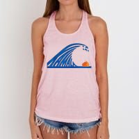 Wave Of Blue Cats For Kamala Women's Knotted Racerback Tank