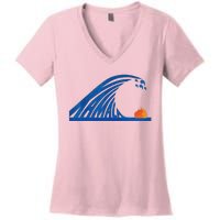 Wave Of Blue Cats For Kamala Women's V-Neck T-Shirt