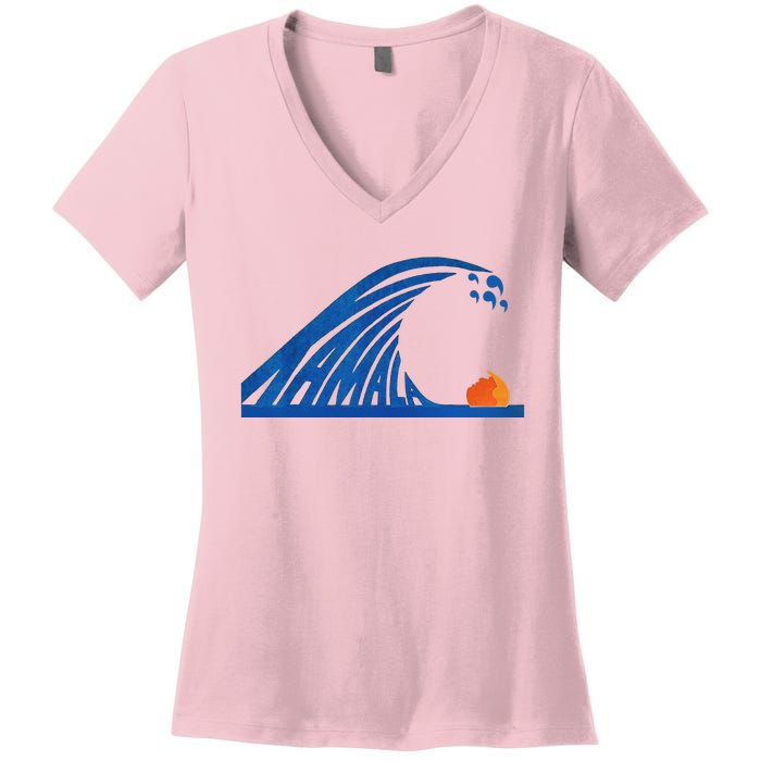 Wave Of Blue Cats For Kamala Women's V-Neck T-Shirt