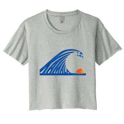 Wave Of Blue Cats For Kamala Women's Crop Top Tee