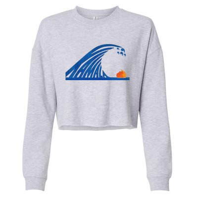 Wave Of Blue Cats For Kamala Cropped Pullover Crew