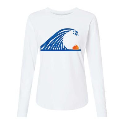 Wave Of Blue Cats For Kamala Womens Cotton Relaxed Long Sleeve T-Shirt