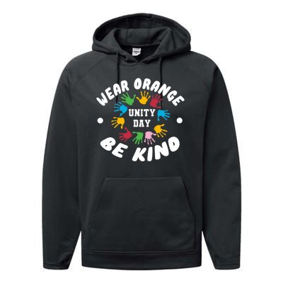 Wear Orange Be Kind Performance Fleece Hoodie