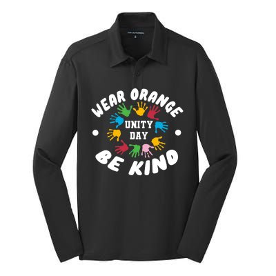 Wear Orange Be Kind Silk Touch Performance Long Sleeve Polo