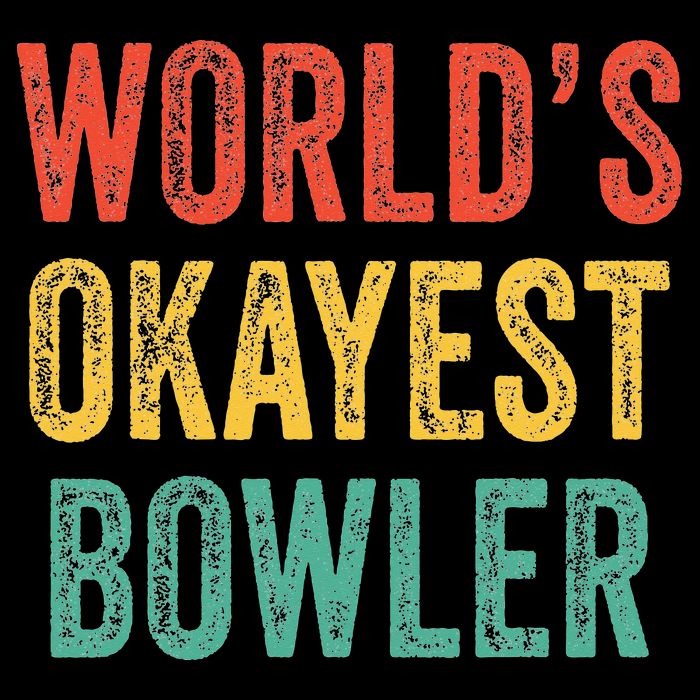 World's Okayest Bowler Funny Bowling Lover Vintage Retro Doggie Tank